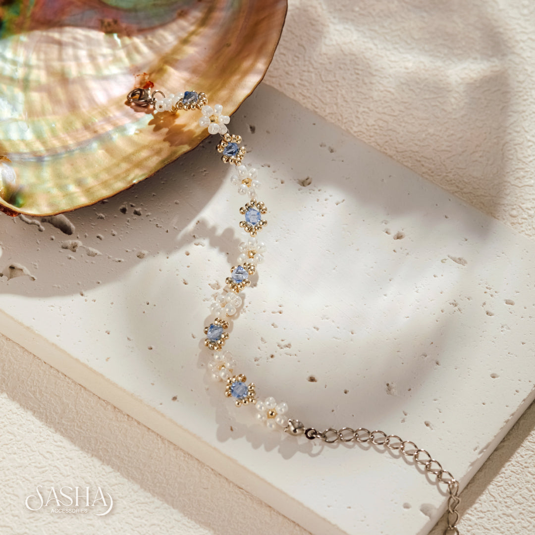 藍色夢中花園 花花手鏈