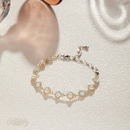 薄荷綠施華洛珍珠手鏈