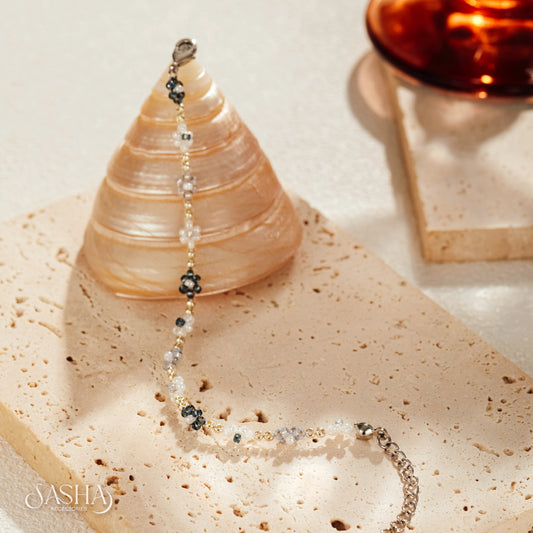 冬日藍 花花手鏈