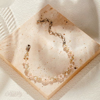 淡粉紅 花花手鏈