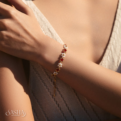 紅色夢中花園 花花手鏈