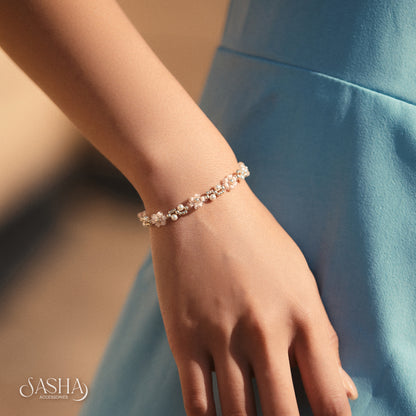 淡粉紅 花花手鏈