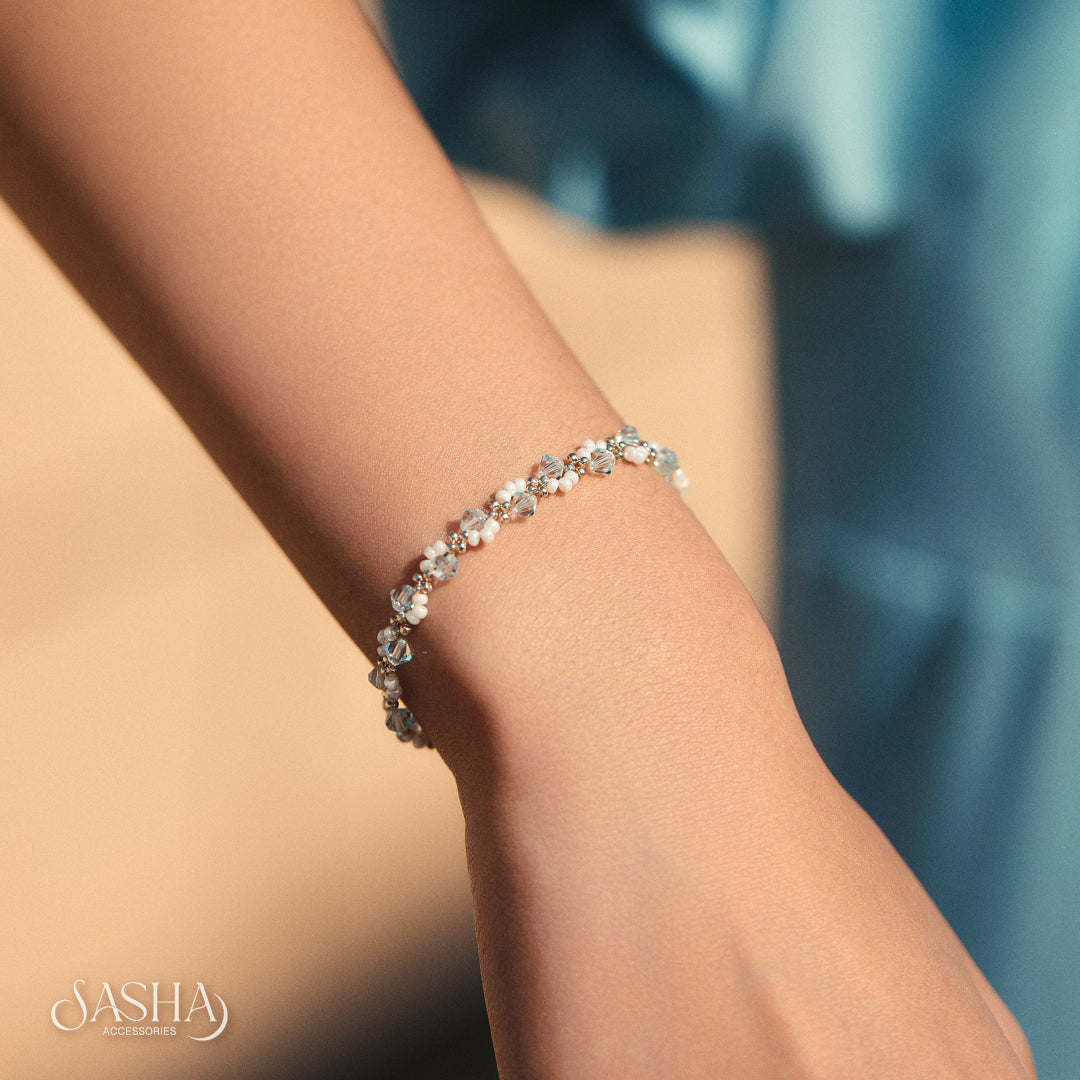 冰藍施華洛波浪手鏈